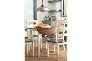 Woodanville Cream/Brown Dining Table with 4 Chairs -  Ashley - Lara Furniture
