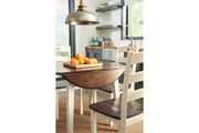Woodanville Cream/Brown Dining Table with 4 Chairs -  Ashley - Lara Furniture