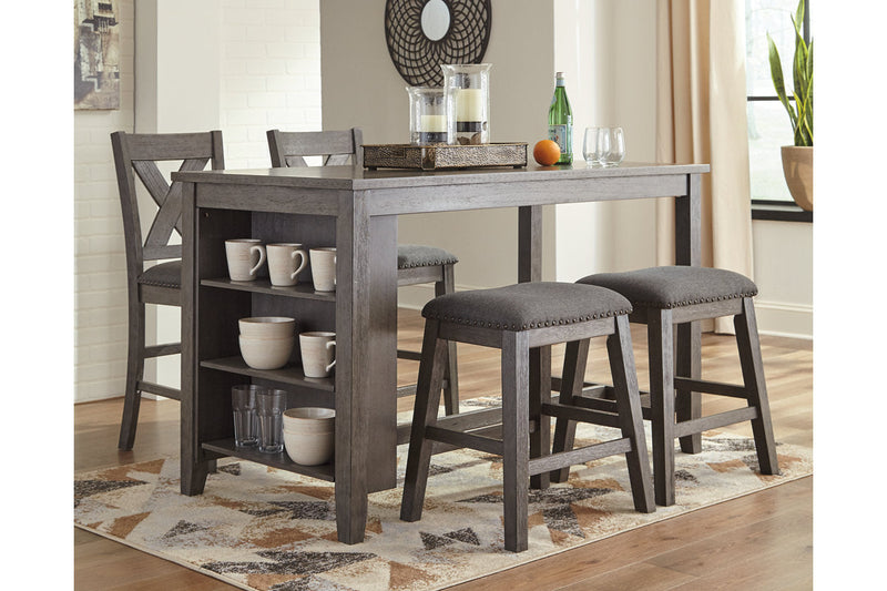 Caitbrook Gray Counter Height Dining Table and 4 Barstools -  Ashley - Lara Furniture