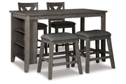 Caitbrook Gray Counter Height Dining Table and 4 Barstools -  Ashley - Lara Furniture