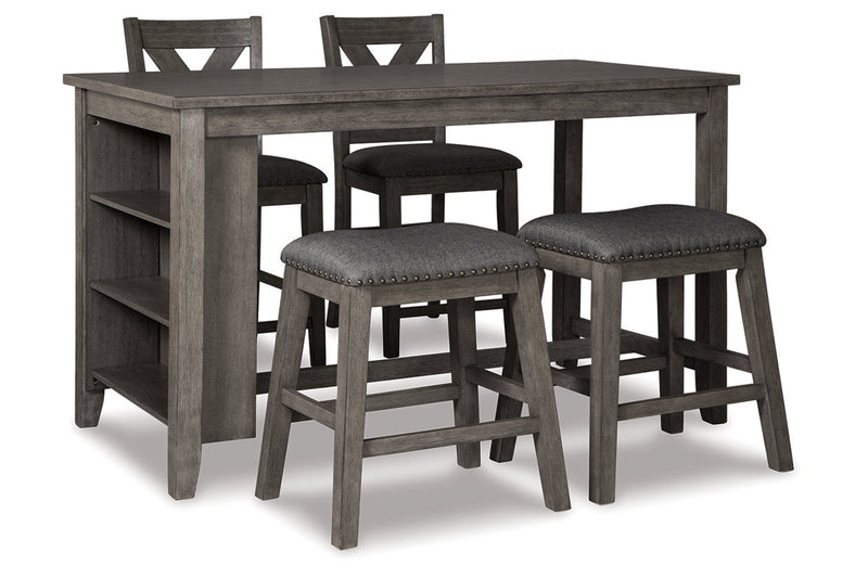 Caitbrook Gray Counter Height Dining Table and 4 Barstools -  Ashley - Lara Furniture