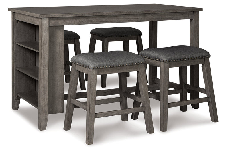 Caitbrook Gray Counter Height Dining Table and 4 Barstools -  Ashley - Lara Furniture