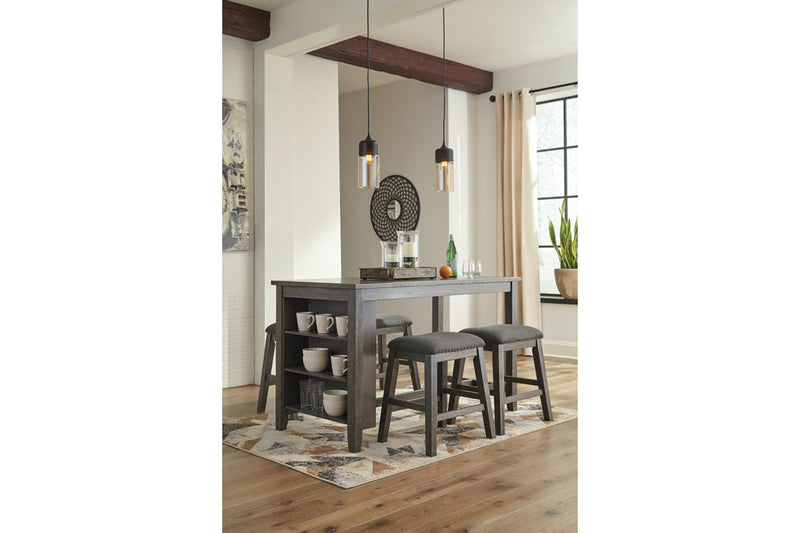 Caitbrook Gray Counter Height Dining Table and 4 Barstools -  Ashley - Lara Furniture