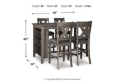 Caitbrook Gray Counter Height Dining Table and 4 Barstools -  Ashley - Lara Furniture
