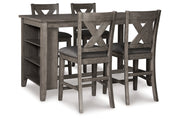 Caitbrook Gray Counter Height Dining Table and 4 Barstools -  Ashley - Lara Furniture