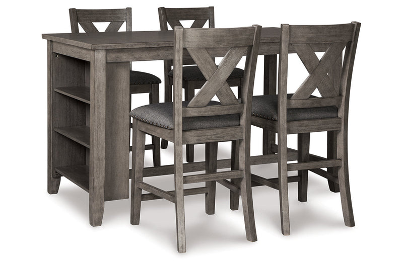 Caitbrook Gray Counter Height Dining Table and 4 Barstools -  Ashley - Lara Furniture