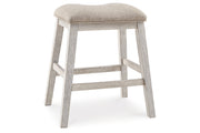 Skempton White/Light Brown Counter Height Dining Table and 4 Barstools -  Ashley - Lara Furniture