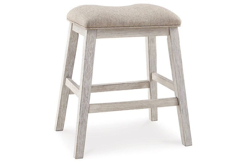 Skempton White/Light Brown Counter Height Dining Table and 4 Barstools -  Ashley - Lara Furniture