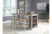 Skempton White/Light Brown Counter Height Dining Table and 4 Barstools -  Ashley - Lara Furniture