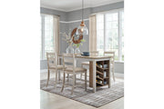 Skempton White/Light Brown Counter Height Dining Table and 4 Barstools -  Ashley - Lara Furniture