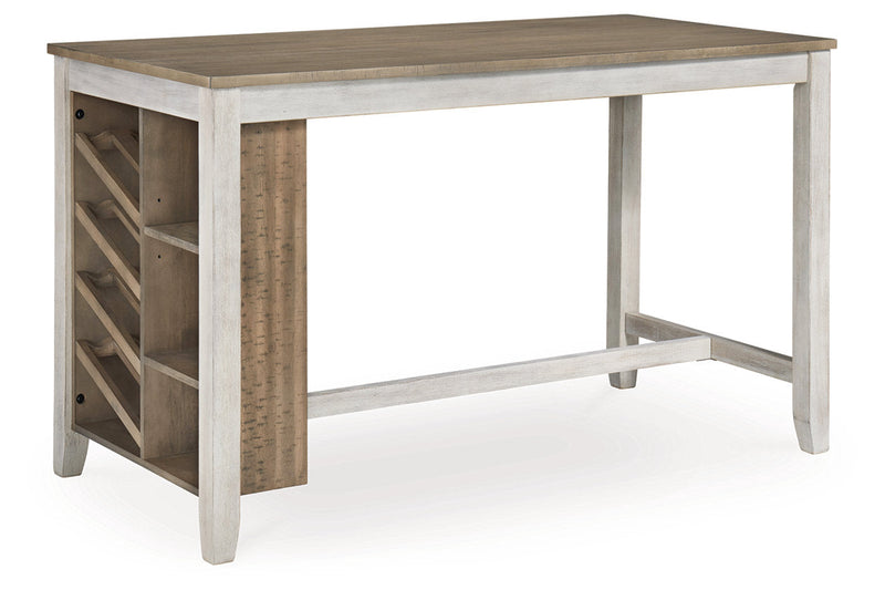 Skempton White/Light Brown Counter Height Dining Table and 4 Barstools -  Ashley - Lara Furniture