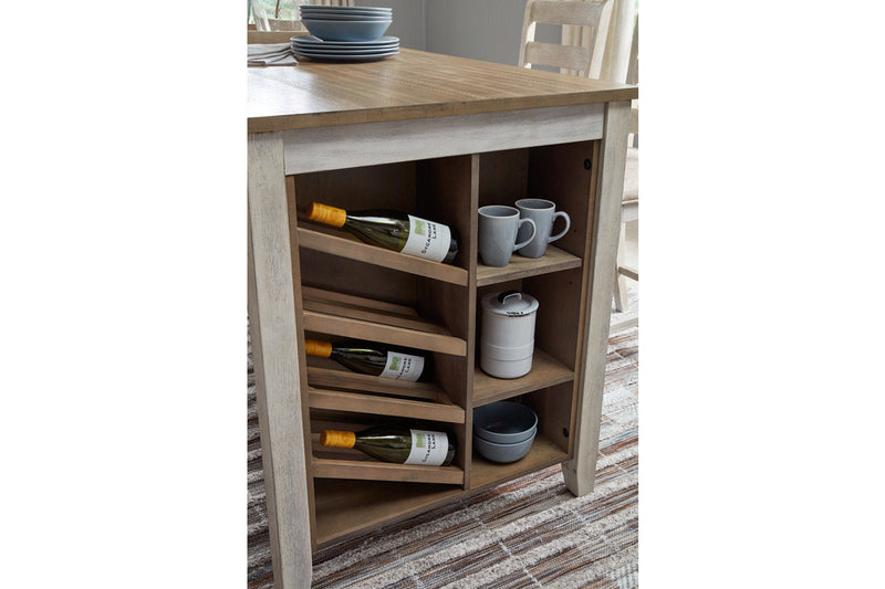 Skempton White/Light Brown Counter Height Dining Table and 4 Barstools -  Ashley - Lara Furniture