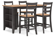 Gesthaven Natural/Brown Counter Height Dining Table and 4 Barstools -  Ashley - Lara Furniture