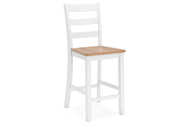 Gesthaven Natural/White Counter Height Dining Table and 4 Barstools -  Ashley - Lara Furniture