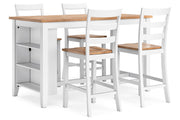 Gesthaven Natural/White Counter Height Dining Table and 4 Barstools -  Ashley - Lara Furniture
