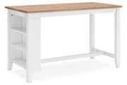 Gesthaven Natural/White Counter Height Dining Table and 4 Barstools -  Ashley - Lara Furniture