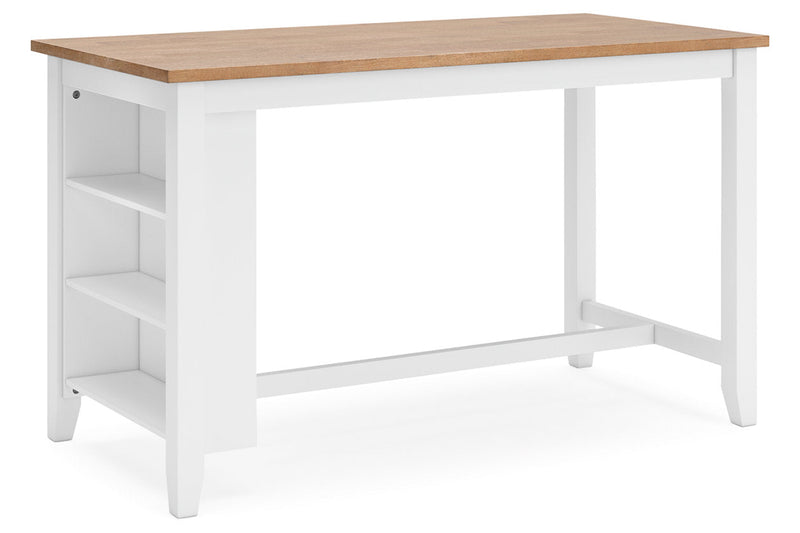 Gesthaven Natural/White Counter Height Dining Table and 4 Barstools -  Ashley - Lara Furniture