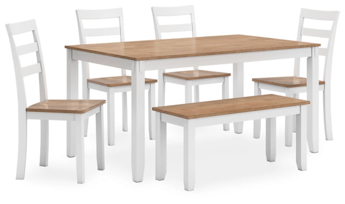 Gesthaven Natural/White Dining Room Table Set (6/CN)