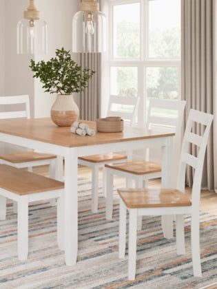Gesthaven Natural/White Dining Room Table Set (6/CN)