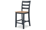 Gesthaven Natural/Blue Counter Height Dining Table and 4 Barstools -  Ashley - Lara Furniture