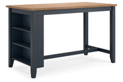 Gesthaven Natural/Blue Counter Height Dining Table and 4 Barstools -  Ashley - Lara Furniture