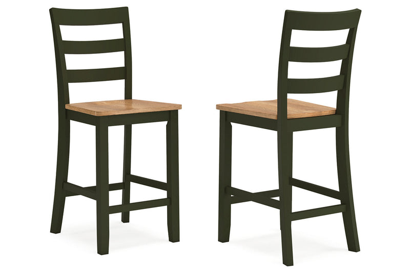 Gesthaven Natural/Green Counter Height Dining Table and 4 Barstools -  Ashley - Lara Furniture