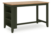 Gesthaven Natural/Green Counter Height Dining Table and 4 Barstools -  Ashley - Lara Furniture
