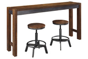 Torjin Brown/Gray Counter Height Dining Table and 2 Barstools -  Ashley - Lara Furniture