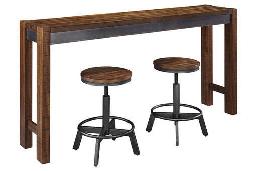 Torjin Brown/Gray Counter Height Dining Table and 2 Barstools -  Ashley - Lara Furniture
