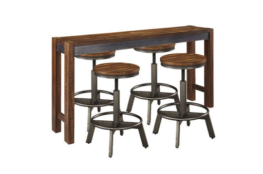 Torjin Brown/Gray Counter Height Dining Table with 4 Barstools -  Ashley - Lara Furniture