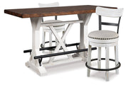 Valebeck White Counter Height Dining Table and 2 Barstools -  Ashley - Lara Furniture