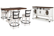 Valebeck Multi Counter Height Dining Table, 4 Barstools and Server -  Ashley - Lara Furniture