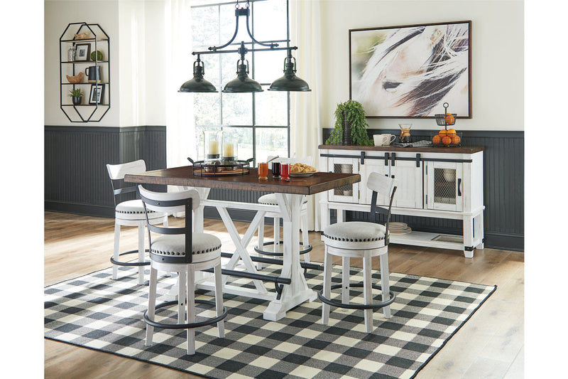 Valebeck Multi Counter Height Dining Table, 4 Barstools and Server -  Ashley - Lara Furniture
