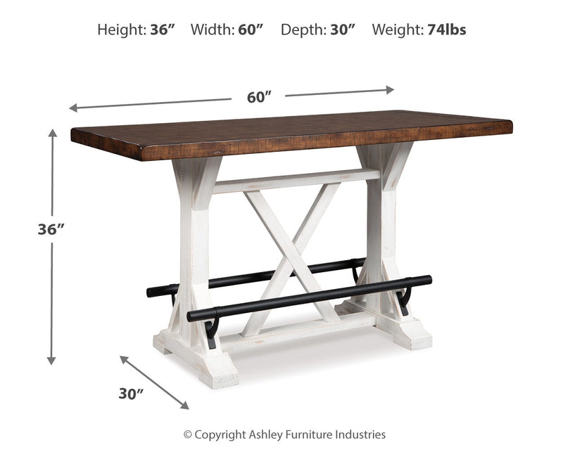 Valebeck Counter Height Dining Table and 4 Barstools from Ashley - Lara Furniture