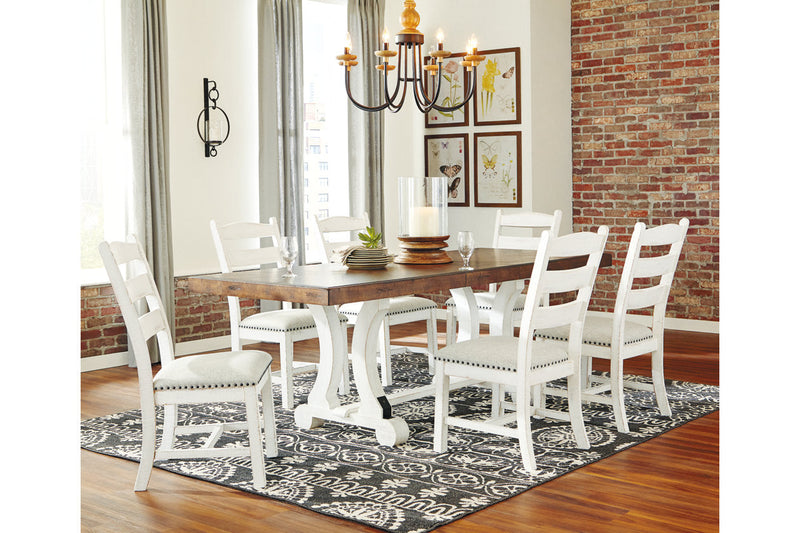 Valebeck Beige/White Dining Table and 6 Chairs -  Ashley - Lara Furniture