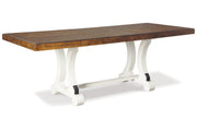 Valebeck Beige/White Dining Table and 6 Chairs -  Ashley - Lara Furniture