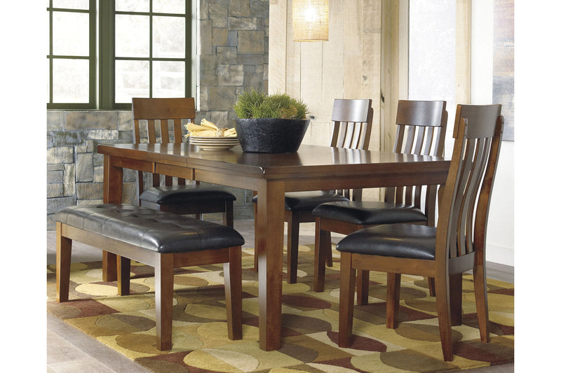 Ralene Medium Brown Dining Table and 4 Chairs and Bench -  Ashley - Lara Furniture