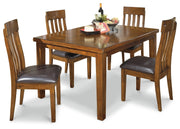 Ralene Dining Table and 4 Chairs in Medium Brown from Ashley - Lara Furniture