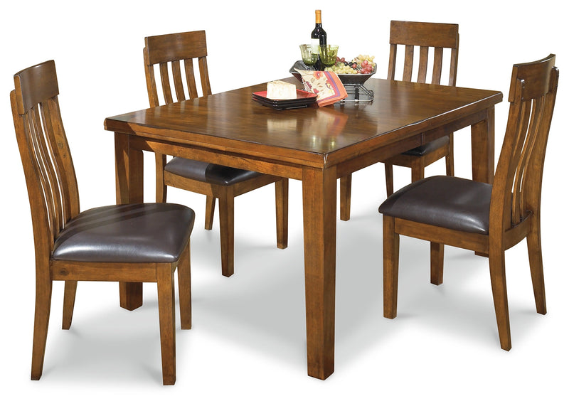 Ralene Dining Table and 4 Chairs in Medium Brown from Ashley - Lara Furniture