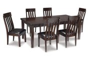 Haddigan Dark Brown Dining Table and 6 Chairs -  Ashley - Lara Furniture