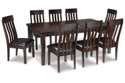Haddigan Dark Brown Dining Table and 8 Chairs -  Ashley - Lara Furniture