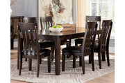 Haddigan Dark Brown Dining Table and 6 Chairs -  Ashley - Lara Furniture