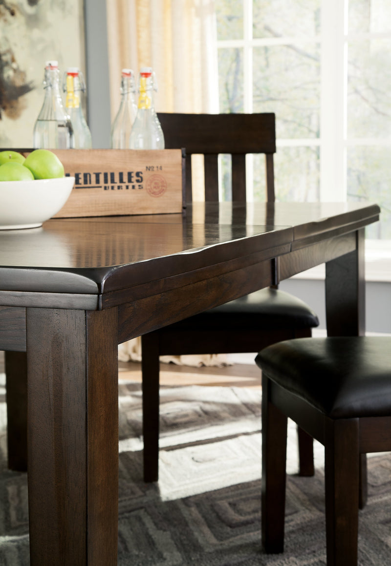Haddigan Dining Table and 4 Chairs in Dark Brown from Ashley - Lara Furniture