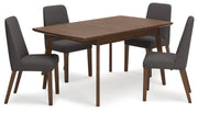 Lyncott Extension Dining Table and 4 Charcoal/Brown Chairs from Ashley - Lara Furniture