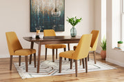 Lyncott Mustard/Brown Dining Table and 4 Chairs from Ashley - Lara Furniture