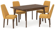 Lyncott Mustard/Brown Dining Table and 4 Chairs from Ashley - Lara Furniture