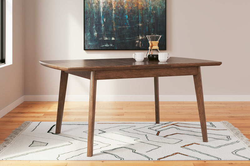 Lyncott Mustard/Brown Dining Table and 4 Chairs from Ashley - Lara Furniture