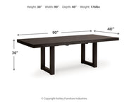 Neymorton Dining Table and 10 Chairs in Dark Grayish Brown from Ashley - Lara Furniture