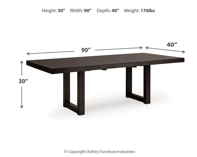 Neymorton Dining Table and 10 Chairs in Dark Grayish Brown from Ashley - Lara Furniture