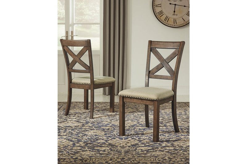Moriville Grayish Brown Counter Height Dining Table, 4 Barstools and Server -  Ashley - Lara Furniture